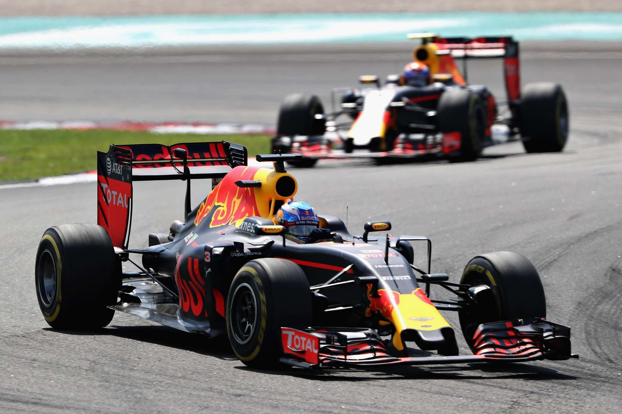 A detailed 3D model of a Red Bull Formula One car built with WebGL and real-time physics.
